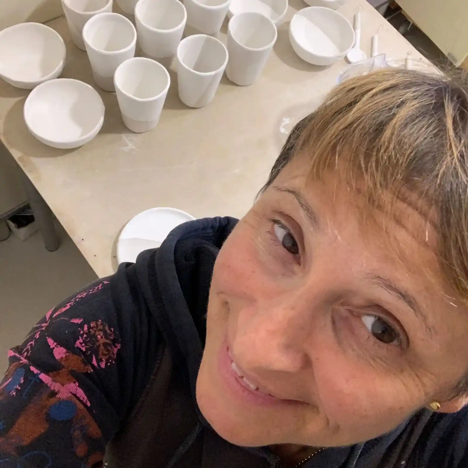 Sandra Mattiazzi al lavoro in laboratorio